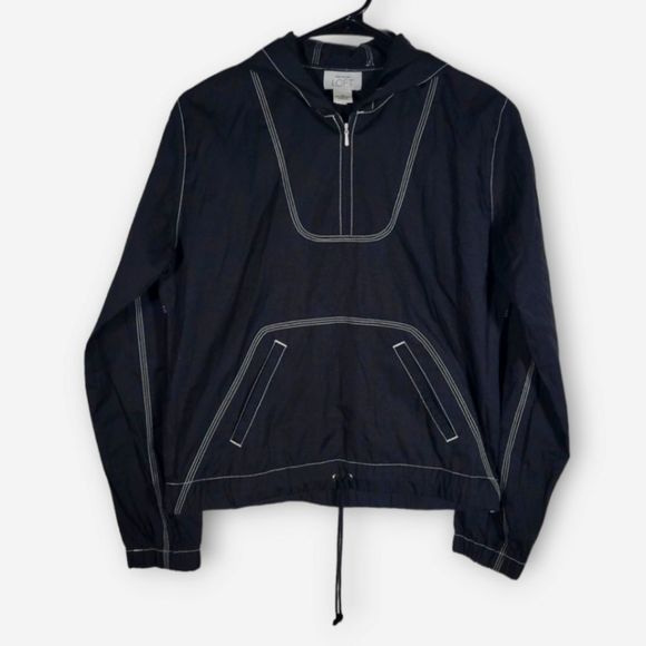 Loft Size Extra Small Black & White Contrast Stitch Hoodie - Picture 1 of 6